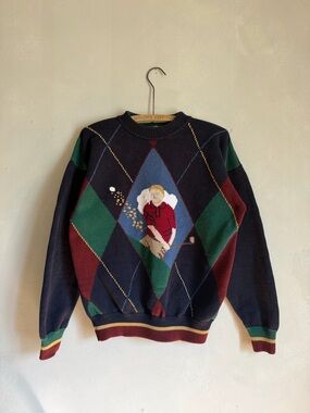 Vintage 90s jantzen crewneck golf sweater pullover knit